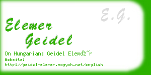 elemer geidel business card